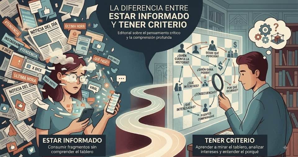 Opinión: La diferencia entre estar informado y tener criterio